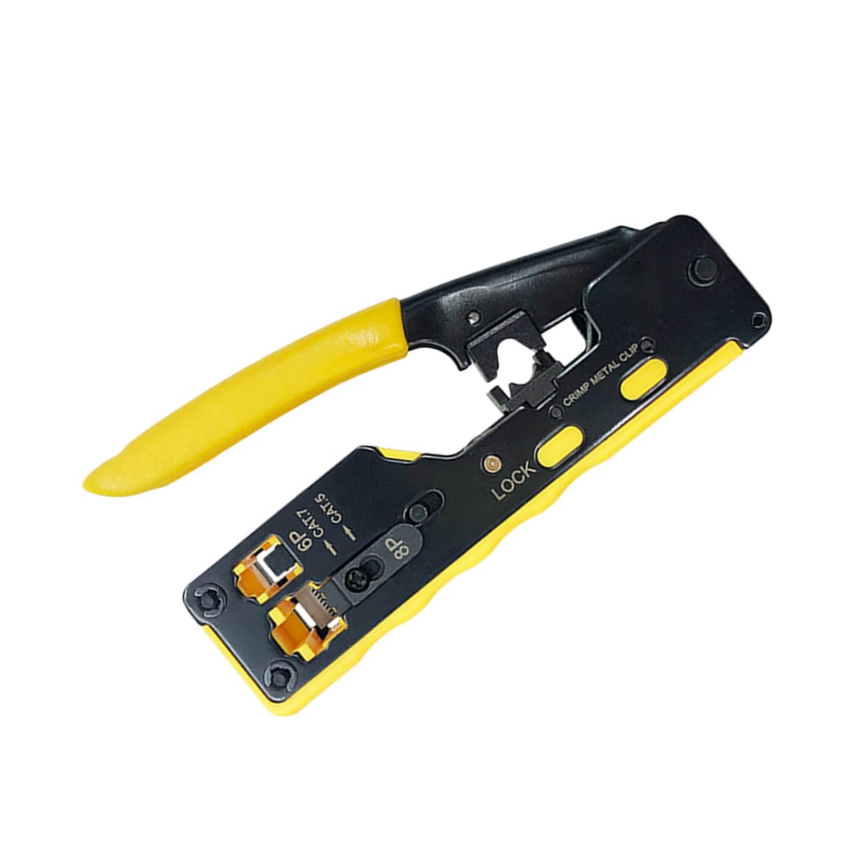 Pinza Crimpatrice Rete Cat 7 a Doppio Uso Cavità 6p e 8p | Acciaio Utensile e Abs, Taglio ad Alta Leva, Cavità 6 Pin Rj-12/rj-11 e 8 Pin Rj-45