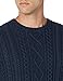 Amazon Essentials Men's Long-Sleeve 100% Cotton Fisherman Cable Crewneck Sweater, Navy, Large