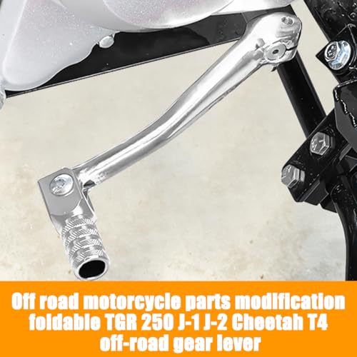 Image of Motorcycle Folding Gear Shifter Shift Lever, Foldable Motorbike Pedal Shifter Replacement Accessories with Tank Cap Vent Hose Tube, Fit for 50cc 70cc 90cc 110cc Pit Dirt Bike Parts (Silver)