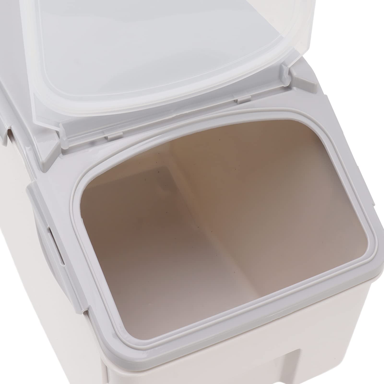 Récipient à Riz, Résistant aux Hautes Températures, Peu Encombrant, Récipient Alimentaire Hermétique en Plastique avec Tasse à Haricots (Gris 15KG)