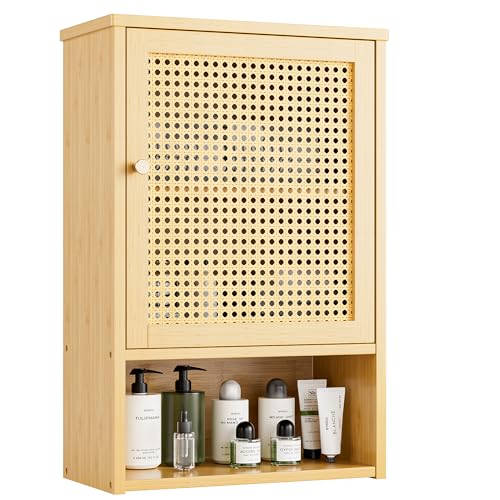 vovala Badezimmer-Wandschrank, Bambus-Aufbewahrungsorganisator über...