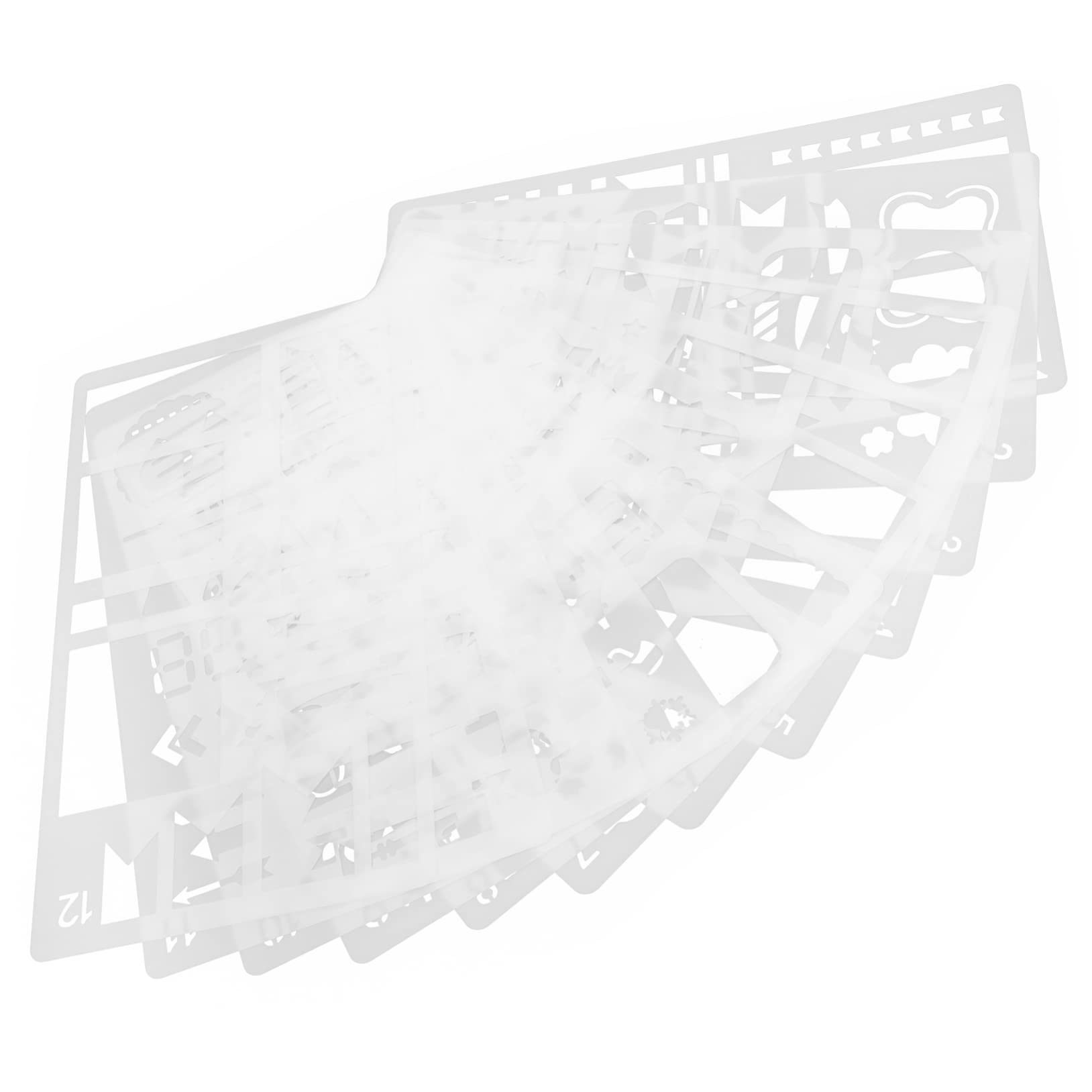 STOBOK 60pièces Pochoirs De Journal Plastique Réutilisables Pour Décoration Et Peinture Modèles Artistiques Pratiques Pour Scrapbooking Et Projets Créatifs
