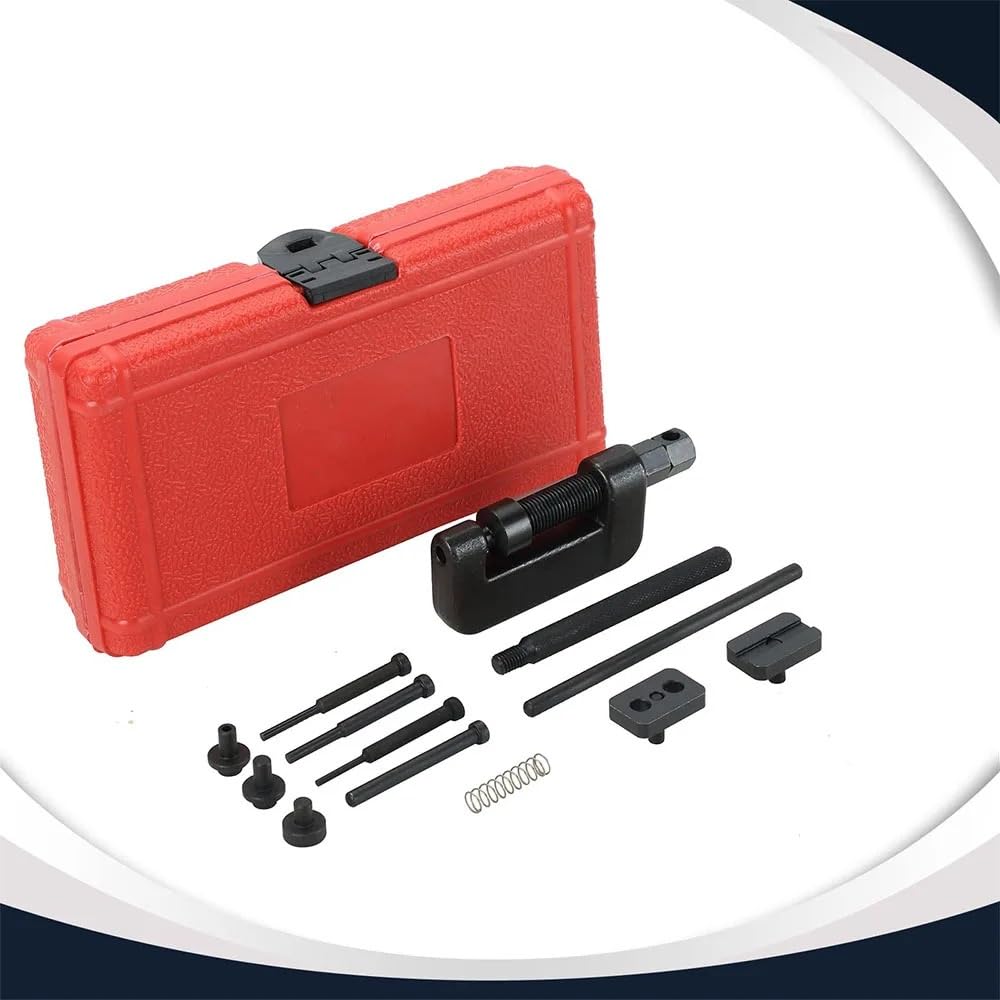 AWEDKKFI Estrattore volano Estrattore volano Motore Attrezzo per rivettare l'interruttore della Catena del Motociclo, 13 Pezzi, Kit di Strumenti per la rimozione della Catena di distribuzione