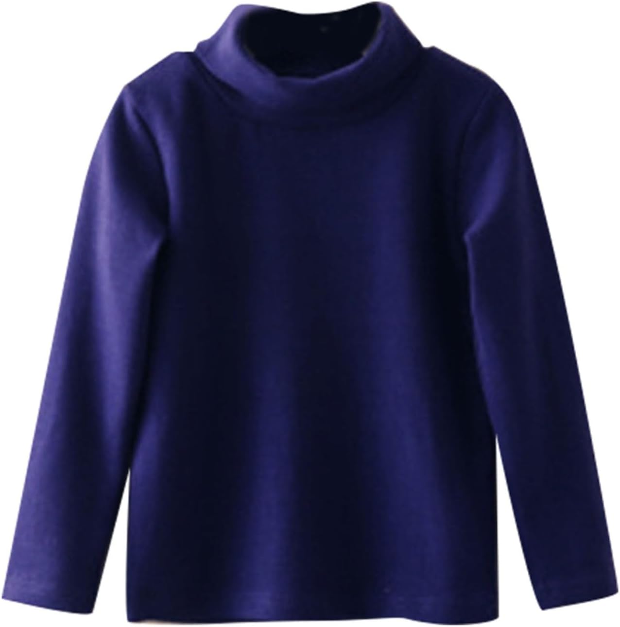 Kids Girls Basic Solid Turtleneck Sweatshirt Cotton French Terry Pullover Relaxed Fit Pullover Sweatshirt Casual Top