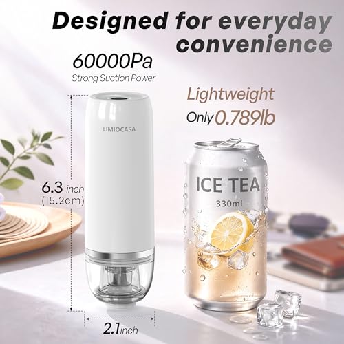 Image of Handheld Vacuum Sealer, 60000Pa Max Suction Seals in 10s, 0.8 lb Portable and Cordless, USB-C Rechargeable, 140 Uses per Charge, for Food Storage, Sous Vide, Valve Bags and Containers