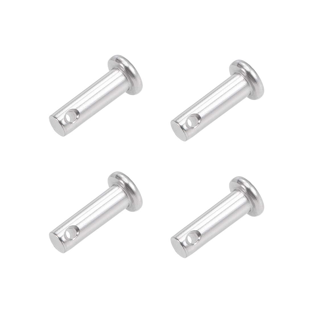 sourcing map Single Hole Clevis Pins - 5mm X 16mm Flat Head 304 Stainless Steel Link Hinge Pin 4Pcs