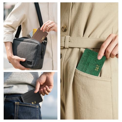 Women's Personalized Monogram Wallet, Fine Texture Pu Leather Card Holder Leather, Simple Credit Card Holder, Bridesmaid Gift Ultra-Thin Card Protector For Girls4