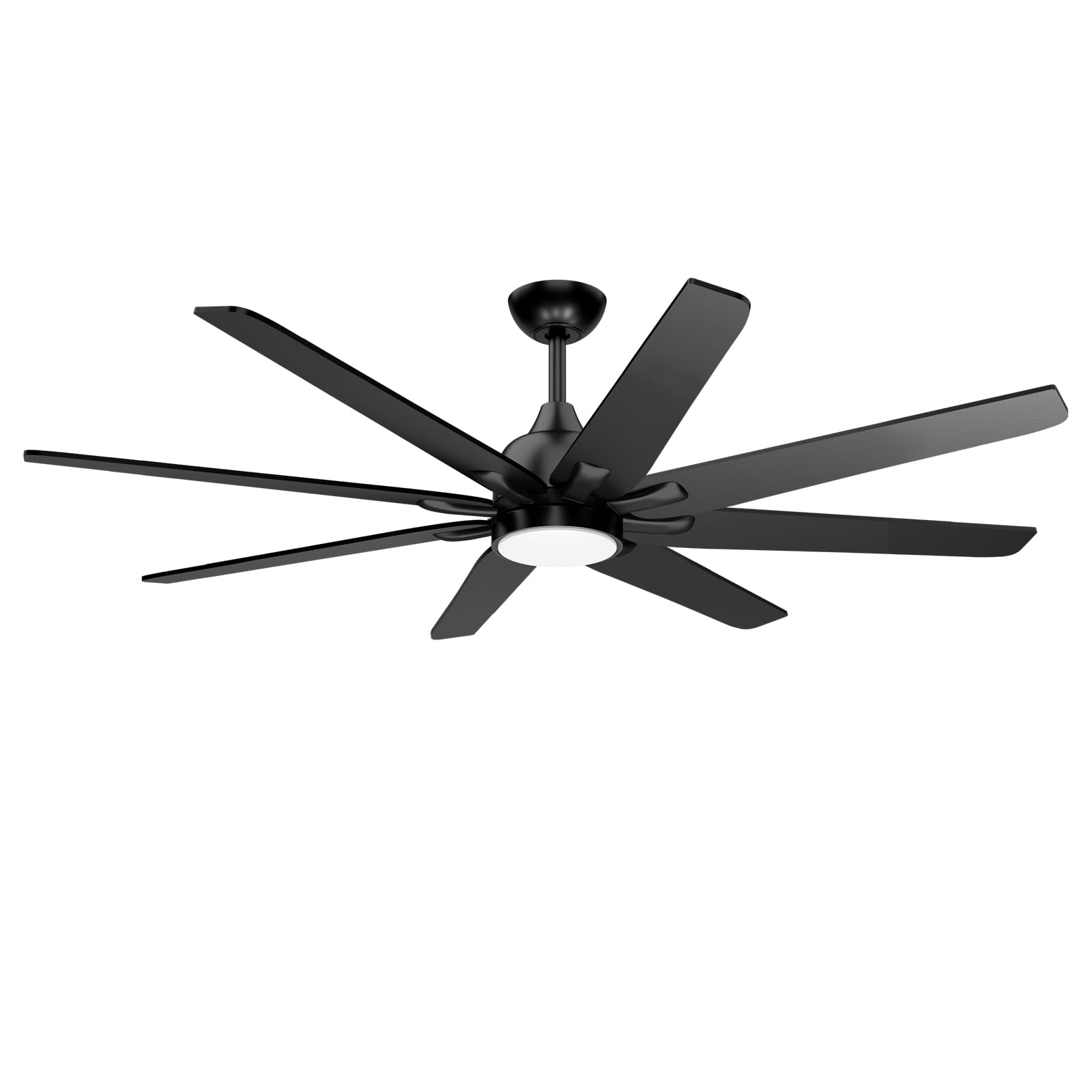 wurzee 62 Inch Large Ceiling Fan, Black Ceiling Fans LED Reversible DC Motor, Dimmable Timing 6 Speed 3CCT, Modern Ceiling Fan with Light for Indoor Outdoor