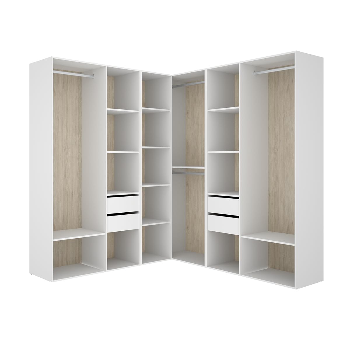 DEKIT Grupo RIMOBEL-Conjunto Armario-VESTIDOR Rincon con Trasera Reversible