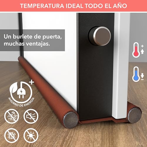 Burlete para puerta blindada marrón de 5 a 10 cm que evita corrientes 3