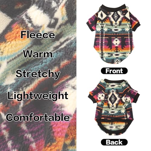 YAODHAOD Hund Pullover für kleine Hunde, Fleece Hund Pullover, Ethnische Stil Winterkleidung, Ultra weiche thermische Winter warme Welpen Sweatshirt (XS, Mehrfarbig)
