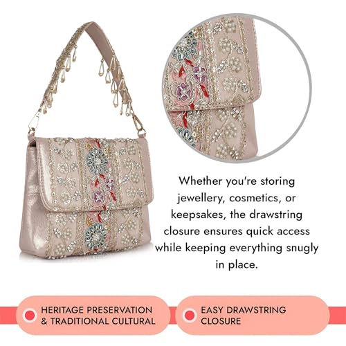 Image of Nevis Stylish Embroidery Unique Design Traditional Wedding Party Handheld Potli Bag For Women