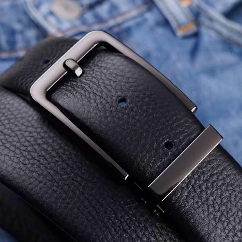 Image of NAPA HIDE Men's Auto Lock Vegan Leather Belt | Stylish Adjustable Buckle Belt for Formal & Casual Wear I Fits upto 40 Inches Waist size
