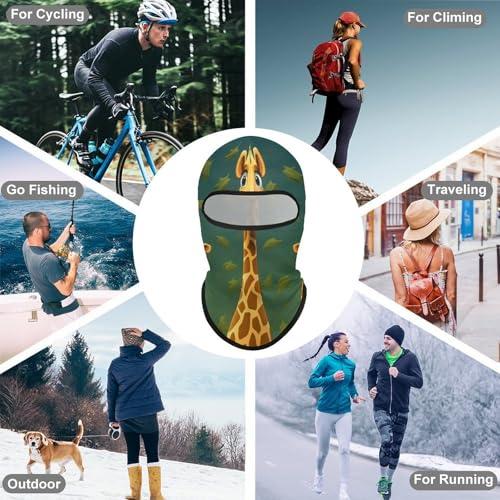 Máscara facial de pasamontaña con dibujos de jirafa para hombres y mujeres, protección solar, transpirable, cubre todo el head para senderismo, ciclismo, correr, conducción miniatura 6