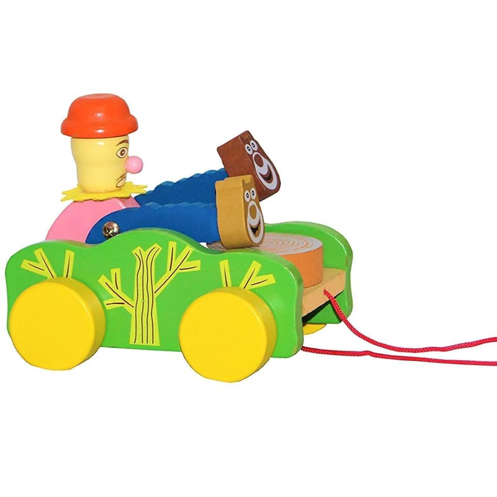 SubiMouIQ Montessori Wooden Baby Toy – Musical Bunny Drummer Push & Pull Walker | Educational Early Learning Toy for Toddlers | Multicolor Pull-Along Car for Babies | Newborn Gift – 11x13x11 cm - Image 8 thumbnail