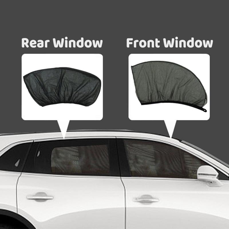 Miniatura 3 de Cortina universal para ventana de automóvil, paquete de 4 protectores de ventana lateral para niños y bebés, bloqueador solar transpirable para