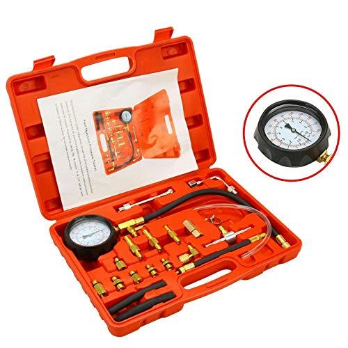 0-140 PSI Fuel Injector Pump Injection Tester Test Fuel Pressure Gauge Kit Car Tools,Fuel Injection Pressure Tester Updated TU-114 Fuel Pressure Tester Kit Gas Oil Pressure Tools for Cars and Trucks