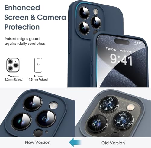 Image of mobistyle Designed for iPhone 15 Pro Cover | Soft Silicone Slim Protective | Microfiber Lining Anti-scretch | iPhone 15 Pro Back Cover Case (Blue)
