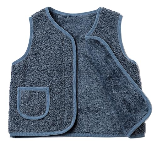 Toddler Boys Girls Sherpa Fleece Vest Sleeveless Jacket Gilet Fall Winter Outerwear