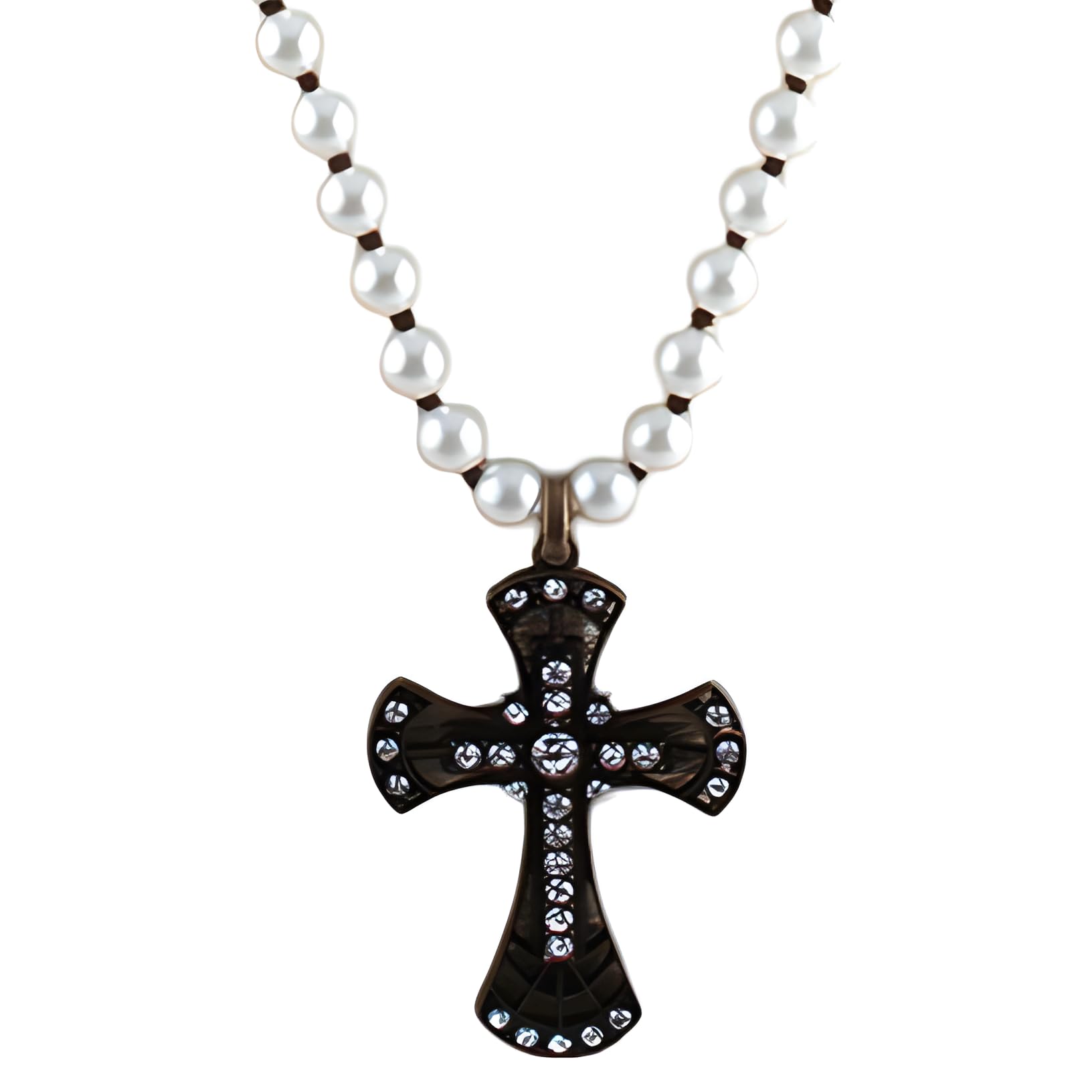 Collana con croce occidentale annodata con pietre naturali multiple in argento sterling 925 per donna, stile bohémien - Collana vintage, compleanno maschile