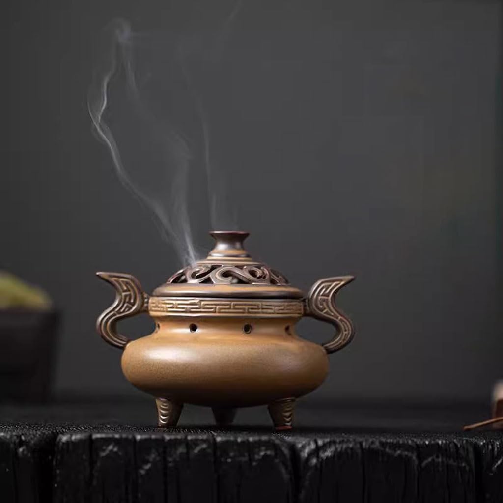 Quemador De Incienso Quemador De Incienso De Interior De Cerámica Con Forma De Nube Auspiciosa, Quemador De Incienso Creativo De Tres Patas For La Ceremonia Del Té. Soporte Para Varillas De Incienso