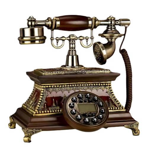 Téléphone fixe antique HJMMWT en bois filaire pour décoration rétro de bureau