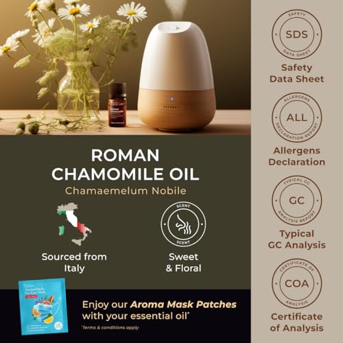 Image of 100% Pure Roman Chamomile Essential Oil - 0.34 Fl Oz - Roman Chamomile Oil for Hair, Skin, Diffuser, Aromatherapy & DIY Candle Making Scent