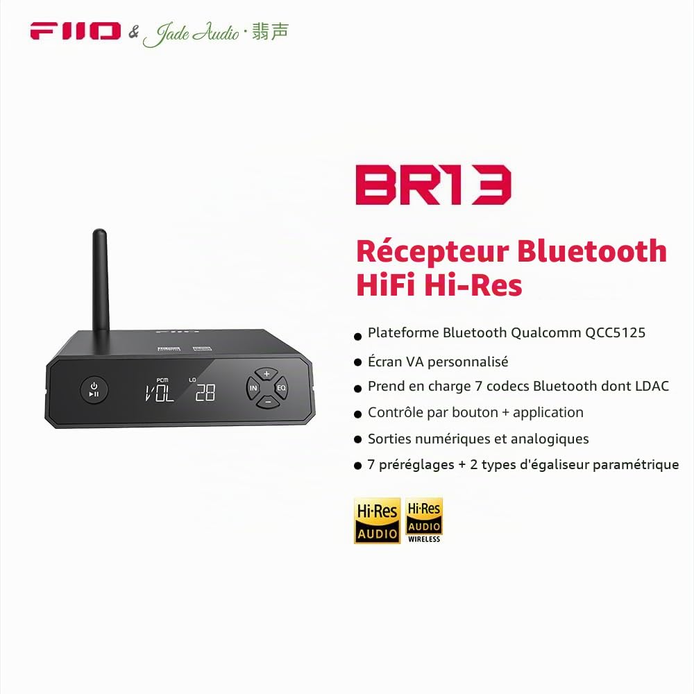 FiiO Récepteur Bluetooth Haute résolution BR13