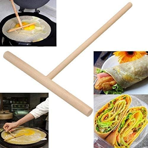 2 piezas de madera en forma de T crepé crepe esparcidor palo palo crepes chino pastel herramientas accesorios de cocina herramientas bricolaje cocina herramientas 6