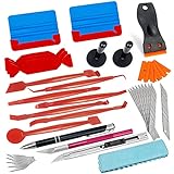 CARTINTS Vehicle Vinyl Window Film Tint Kit with 7in1 Edge Trimming Squeegee, Vinyl Knife Blade, Felt Squeegee, Air Release Pen, Razor Scraper for Car Vinyl&Film
