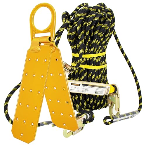 Image of KwikSafety - Charlotte, NC - GATOR [COMBO] Temporary Reusable Roof Anchor + 50' Vertical Lifeline Rope Assembly ANSI Tested OSHA Compliant PPE Fall Protection System D Ring Fall Arrest Equipment