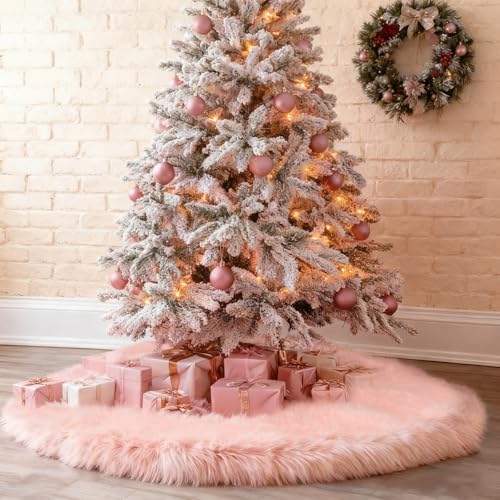 yuboo Salmon Pink Christmas Tree Skirt 48 inches...
