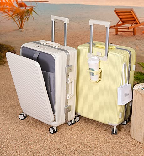 Multifunctional Suitcase, USB Interface Front Open Trolley Case Universal Wheel Password Suitcase Large Capacity (Gray 59 * 39 * 23)2