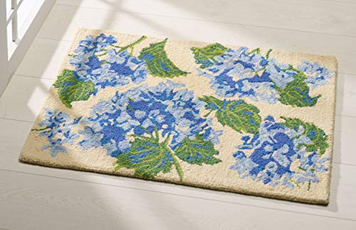 Tapete floral de lana 100% 24 x 36 pulgadas miniatura 2