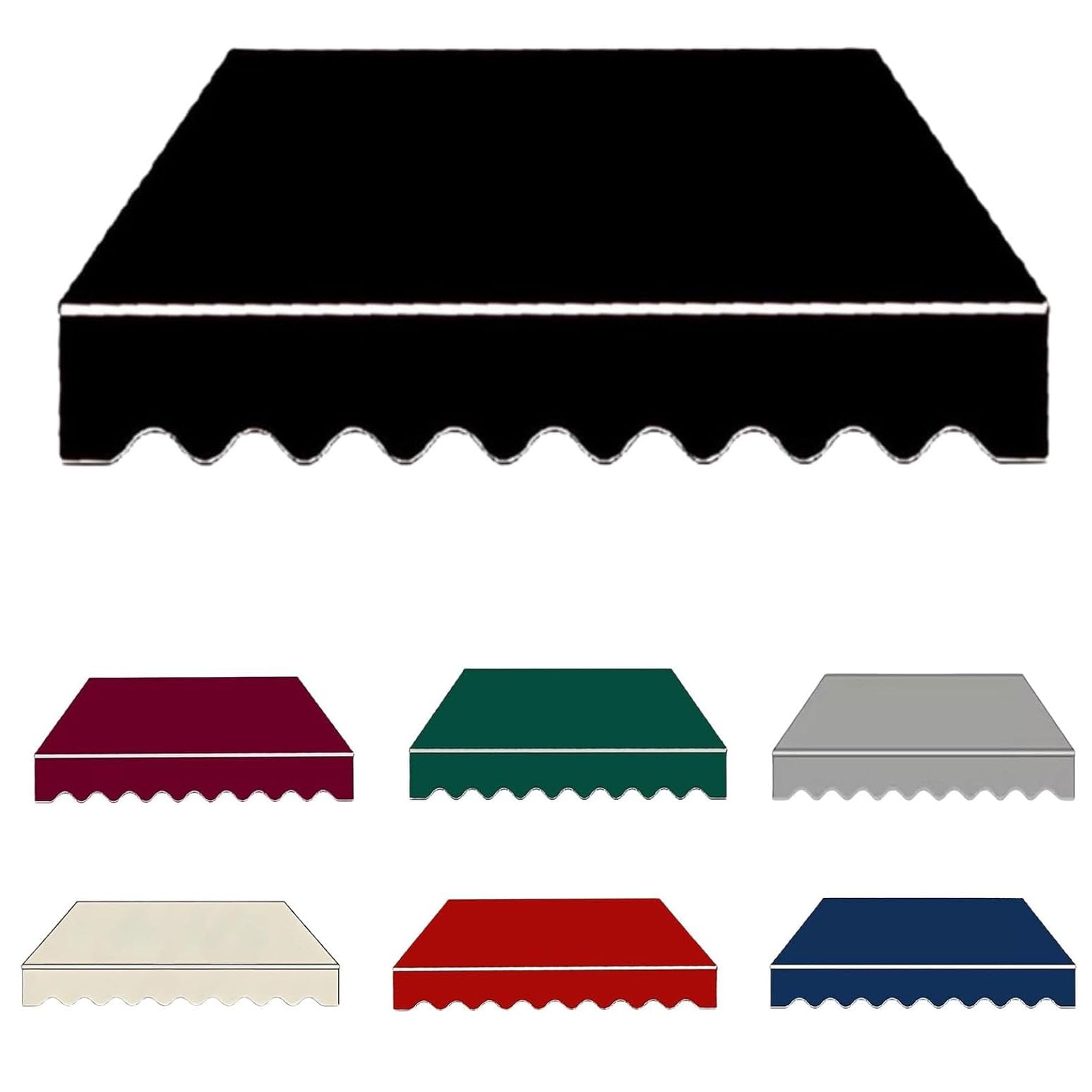 Housse d'auvent d'extérieur durable noire en tissu polyester imperméabilisé