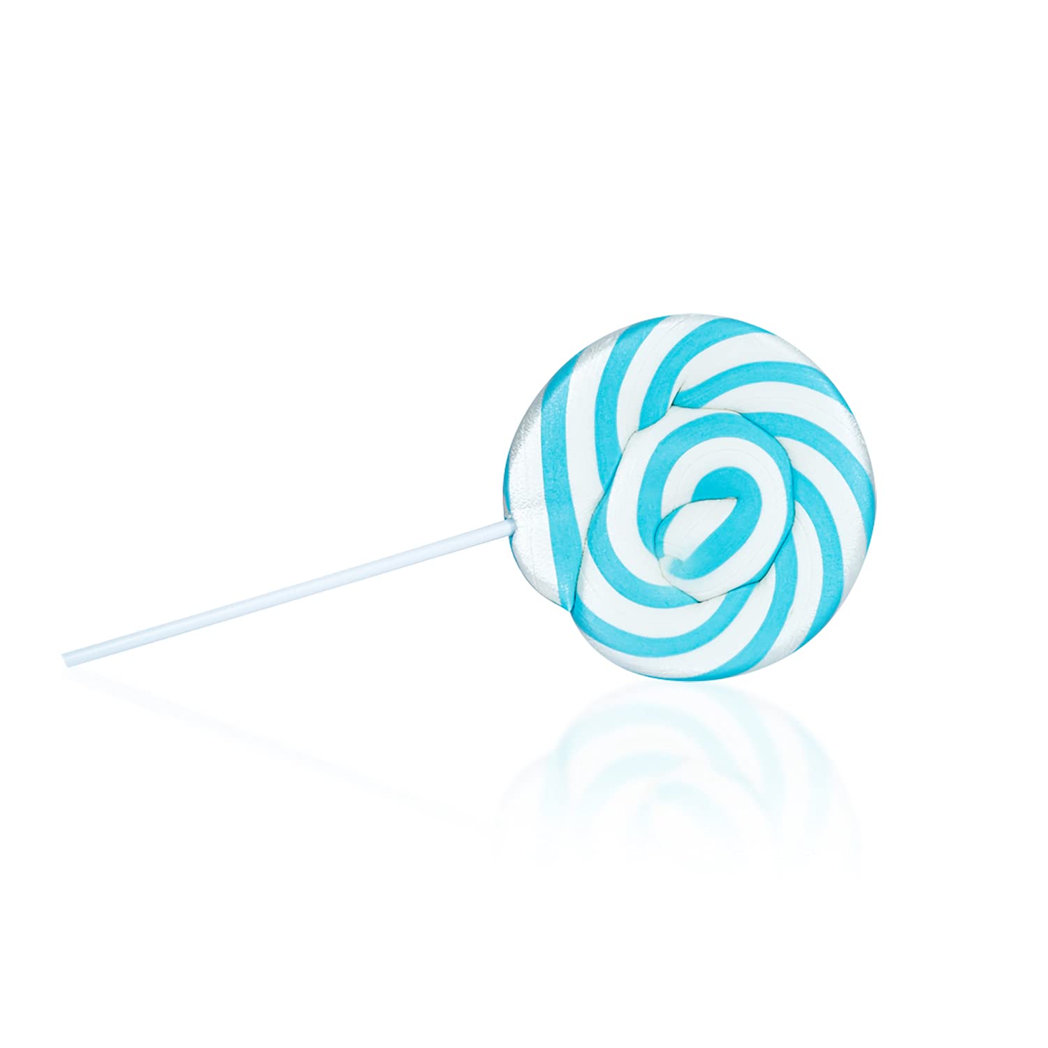 Large Lollipops - Swirly Lollies - Rainbow Lollipops - 100g - 1 Lollipop (Blue & White - Raspberry)