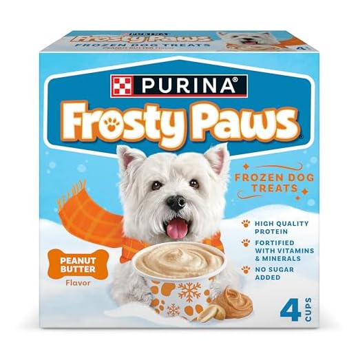 Purina FROSTY PAWS Peanut Butter Flavor Frozen Dog Treats, 4 Cups per Box, 13 fl. oz. | Ready to eat treat