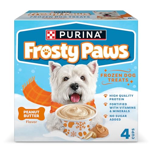 Purina FROSTY PAWS Peanut Butter Flavor Frozen Dog Treats 4 Cups per Box 13 fl. oz. | Ready to eat treat