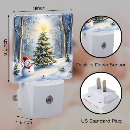 Image of Night Light, Dusk to Dawn Night Light Plug in, Christmas Snowman | Christmas Night Light for Kids,0.5w Energy Saving,Sleep Friendly,Nightlight for Hallway Stairway Kitchen Bedroom