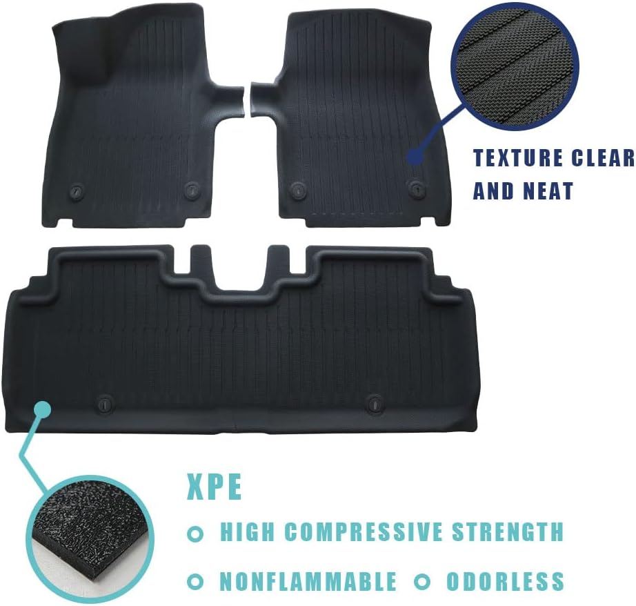 BestEvMod All Weather Floor Mats Compatible with Kia EV6 2022-2024 2025 Accessories XPE High Temperature Resistance Odorless Waterproof Floor Liner 1st & 2nd Row Set - Image 2