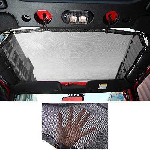 Rt-Tcz Sunshade Mesh Top Cover Provides Uv Sun Protection For Jeep Wrangler Jk Jku 2007-2018 (Black) #TOP4