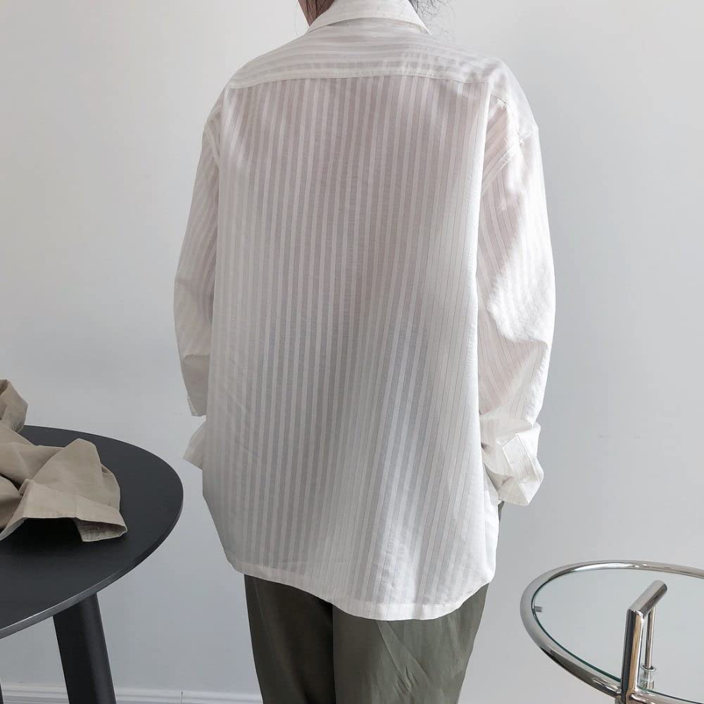 Camicia Donna Elegante,Camicetta Testurizzata Trasparente Da Donna Camicie A Maniche Lunghe Bianche Estive Oversize Top Con Scollo A V Camicetta Elegante T-Shirt Giacca Camicetta Allentata Tunica Fe