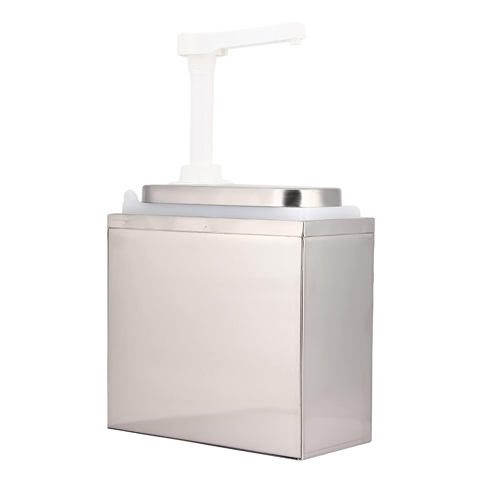 Dispenser per Condimenti, Dispenser per con Corpo in Acciaio Inossidabile e Pompa in Plastica PP Dispenser per Olio di Maionese per Ketchup per da Ristorante Caffetteria (1L con base)
