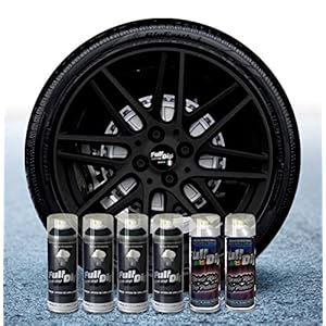 Sophisticauto Velgenfolie Set 6X Spray Full Dip Zwart met Matt Top Coat