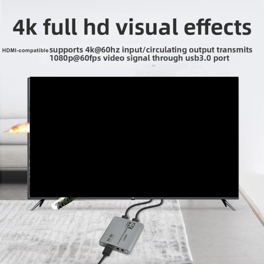 Tarjeta de captura de video, tarjeta de captura de video 4K 60Hz para Switch para transmisión PS5 como una tarjeta de captura de video Pro MS2131 para transmisión de juegos 4K 60Hz (4K)