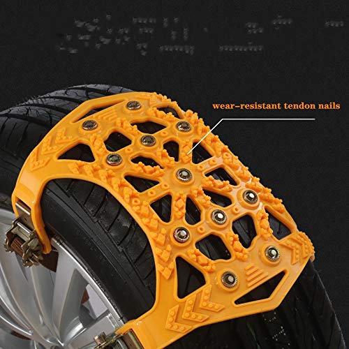 UPEOR 6Pcs Snow Chains Tire Traction Chain Adjustable Emergency Tire Straps for Cars/SUV/Truck/ATV -Winter Anti-Skid Chains for Wheel Width 165-275mm/6.4-10.9'' (Orange)