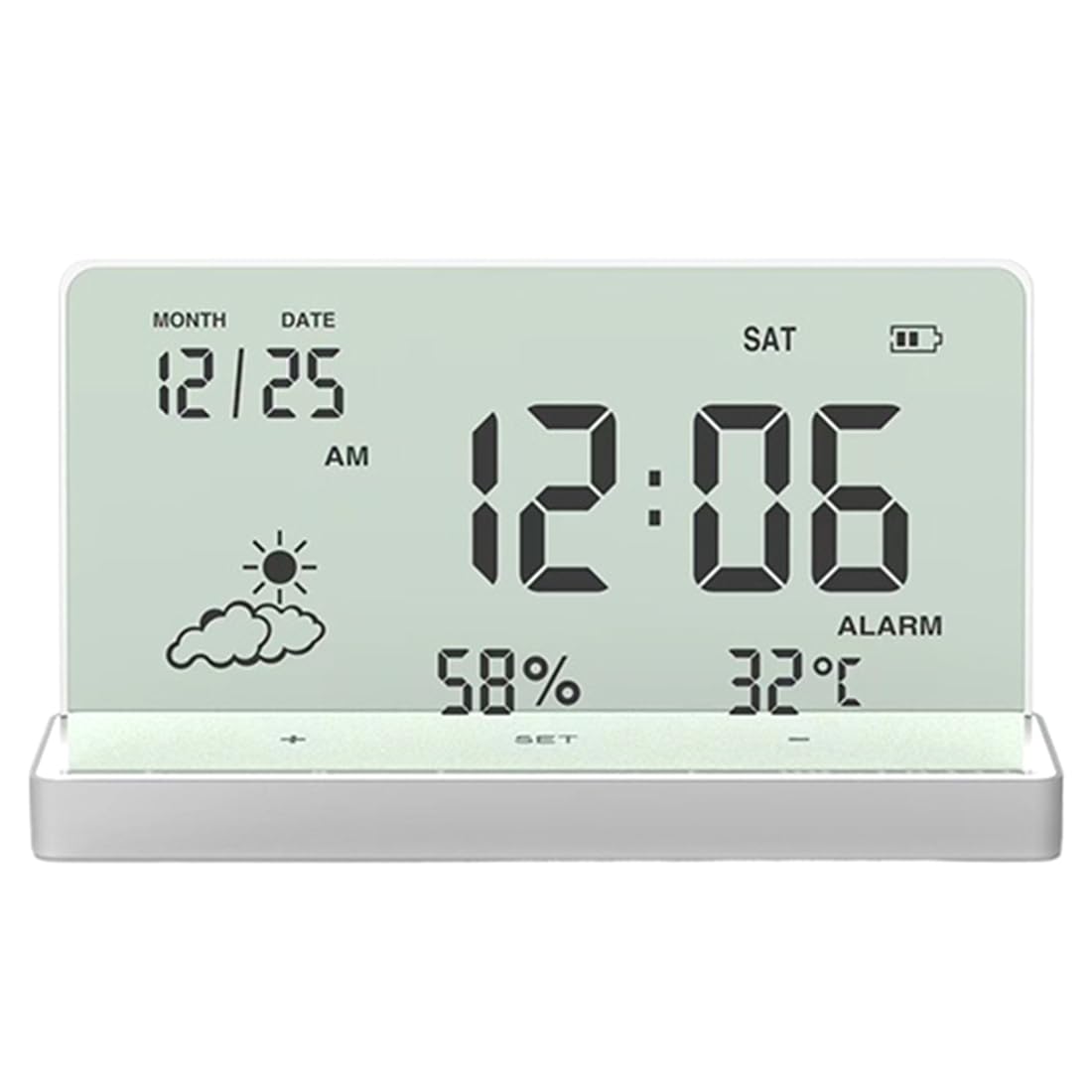 Horloge électronique transparente pour suivre température et humidité chez soi