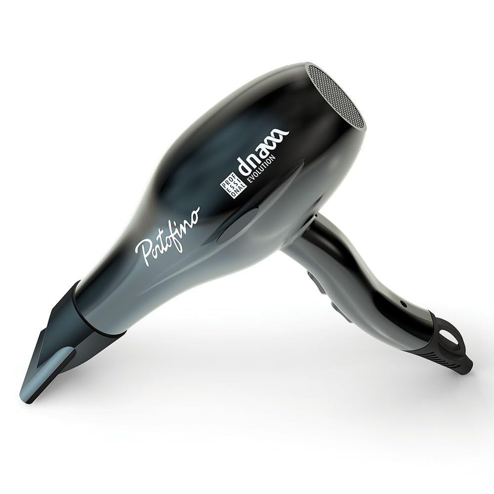 Kiepe DNA Evolution 8307 Asciugacapelli, Design leggero e compatto, Molteplici livelli di calore e velocità, Impugnatura ergonomica, Strumento di styling per l'uso quotidiano (Nero)