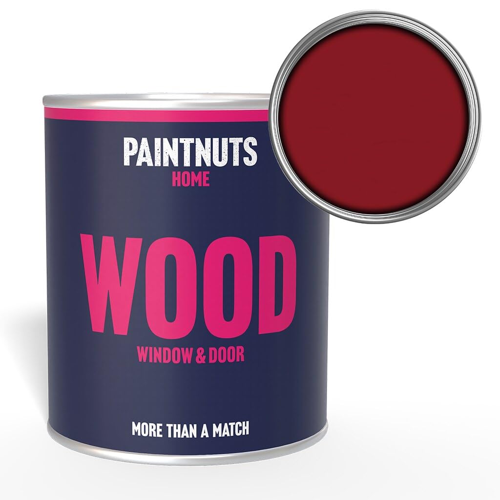 PaintNutsWood Window & Door Paint - RAL-3003 - RUBY RED Satin 500ml Tin