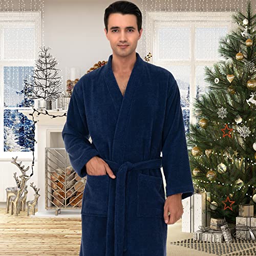 TowelSelections Mens Robe, 100% Cotton Luxury Bathrobe, Soft Terry Cloth Towel Robe for Men XS to 3X4